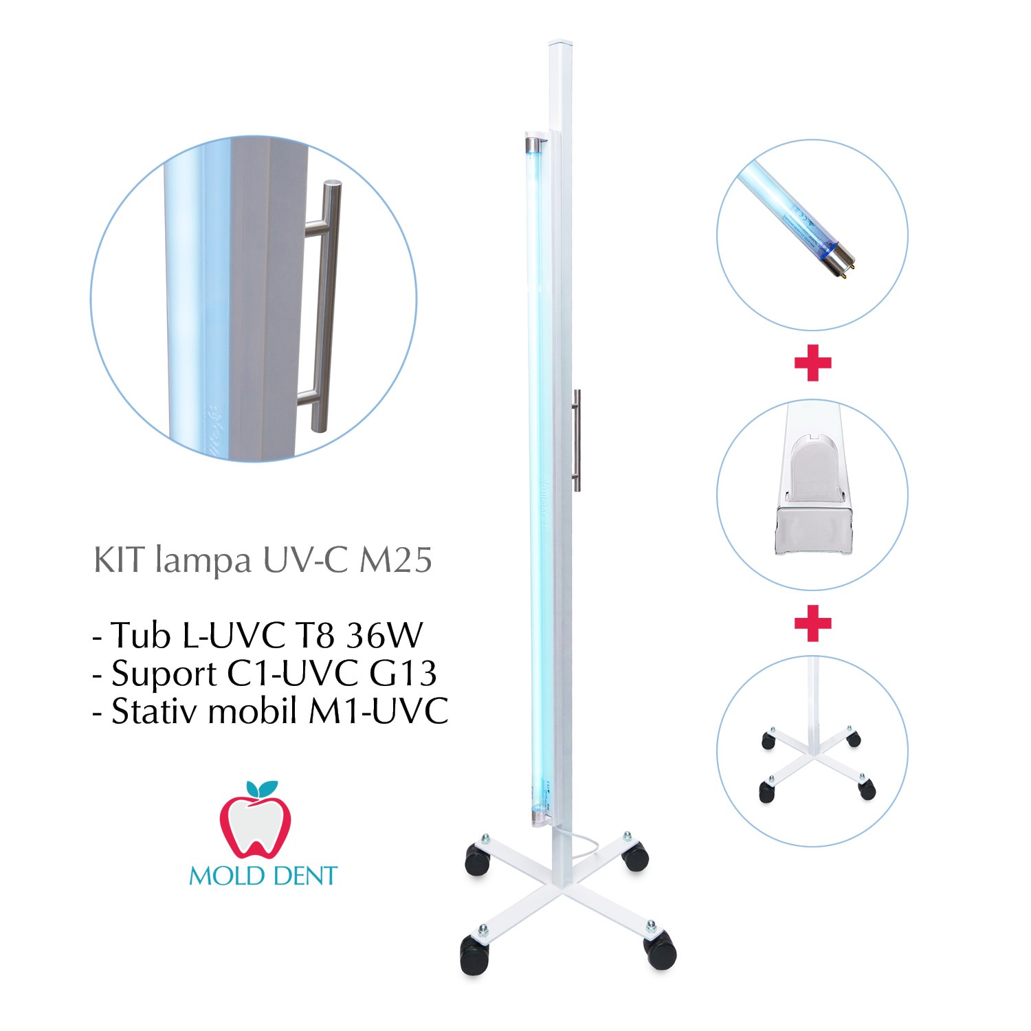 Pilgrim Guarantee Automatically Kit lampa UV-C mobila M25 36W, bactericida, germicida, dezinfectare si  sterilizare