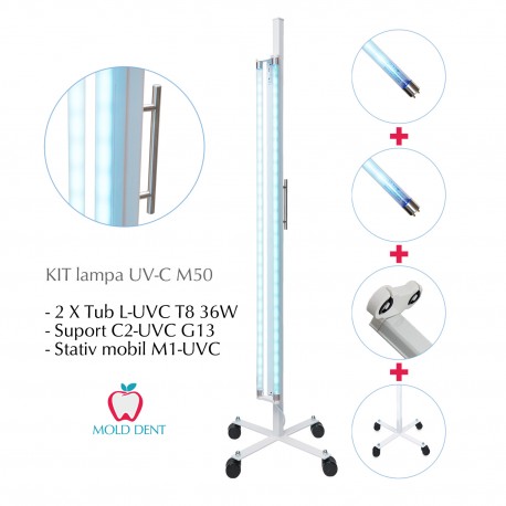 hospital salute complement Kit lampa UV-C mobila M50 72W, bactericida, germicida, pentru dezinfectare  si sterilizare